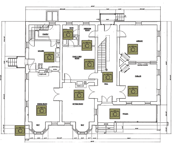 First Floor Map of the Charles M. Wright House