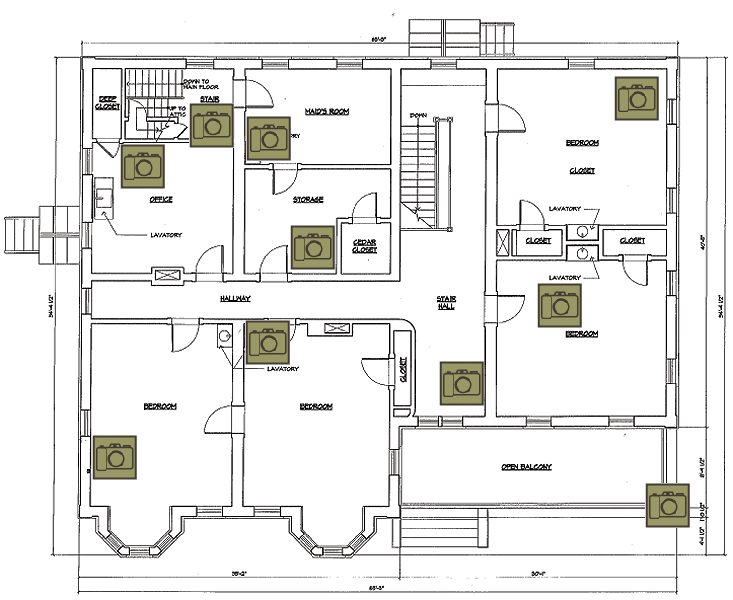 First Floor Map of the Charles M. Wright House